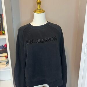 Lululemon Black embroidered pullover scuba Sweatshirt